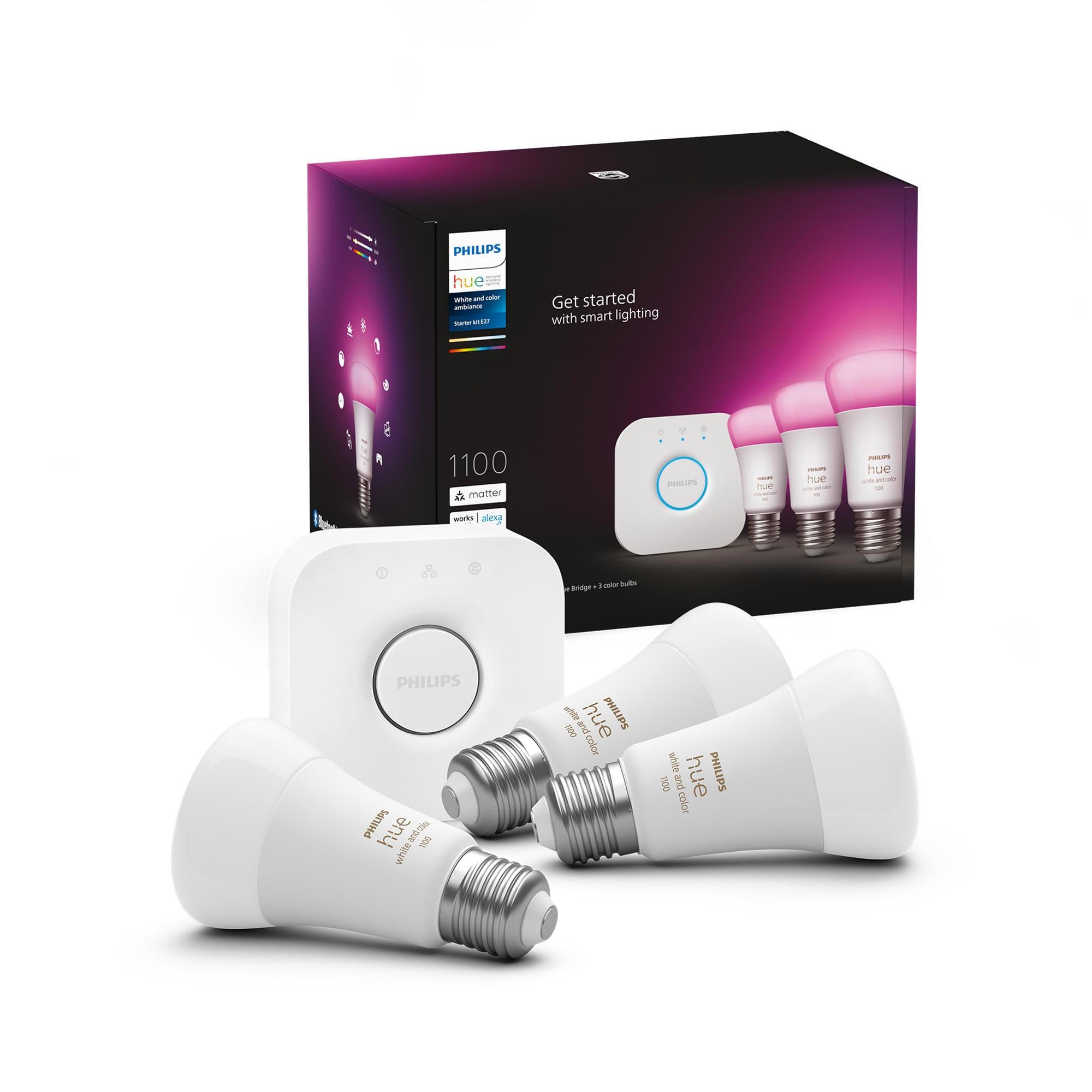 Philips HueWCA 9W E27 Renkli Akıllı Ampul 3'lü Başlangıç Seti