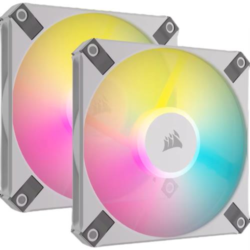 CORSAİR AF SERİSİ, İCUE AF120 RGB SLIM 120MM PWM AKIŞKAN DİNAMİK RULMANLI FAN - BEYAZ İKİLİ PAKET (CO-9050165-WW)