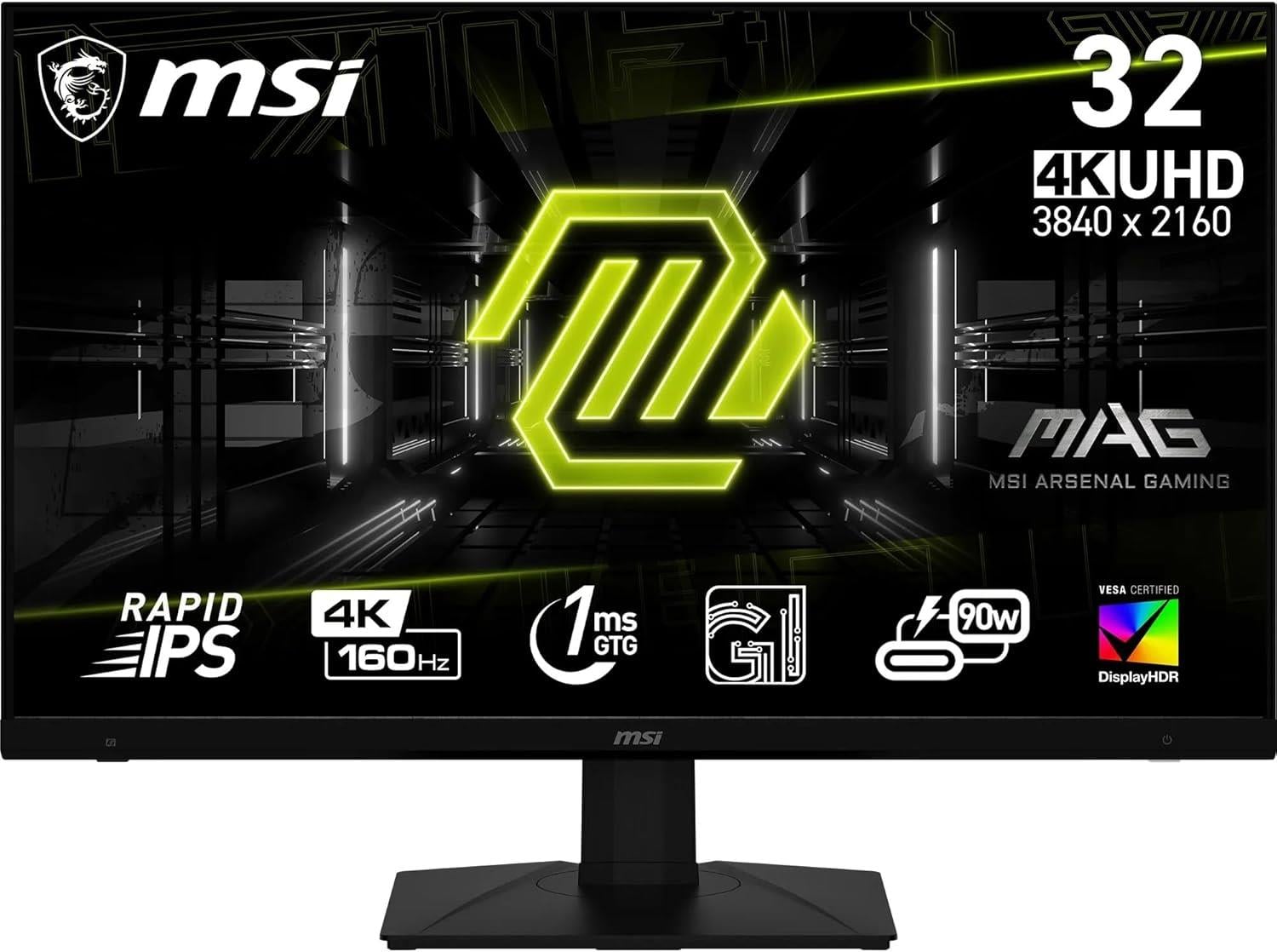 MSI 32 MAG 322UPF FLAT RAPID IPS 3840x2160 (UHD) 16:9 160HZ 1MS FREESYNC PREMIUM PRO GAMING MONITOR