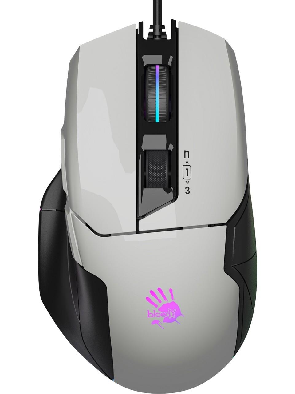 A4-Tech Bloody W70 Max 10K CPI Optik RGB Beyaz Gaming Mouse