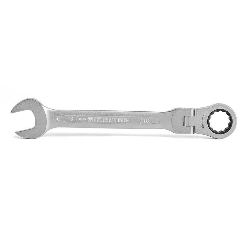 İzeltaş 0345020018 Mafsallı Cırcır Kombine Anahtar 18 mm