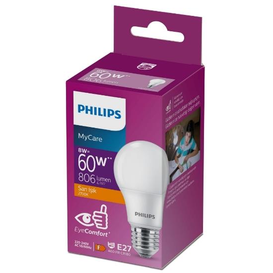 PHILIPS LED 8W AMPUL 2700K SARI IŞIK