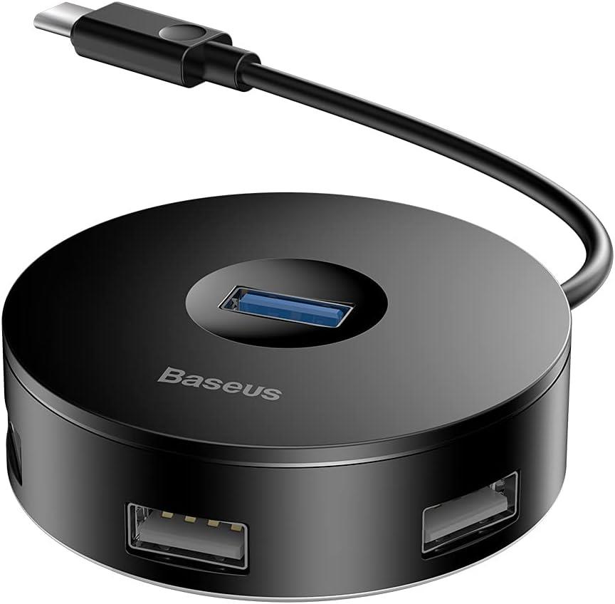 Baseus Round Box Hub Adaptör Siyah （Type-C To Usb3.0*1+Usb2.0*3）Black Cahub-G01