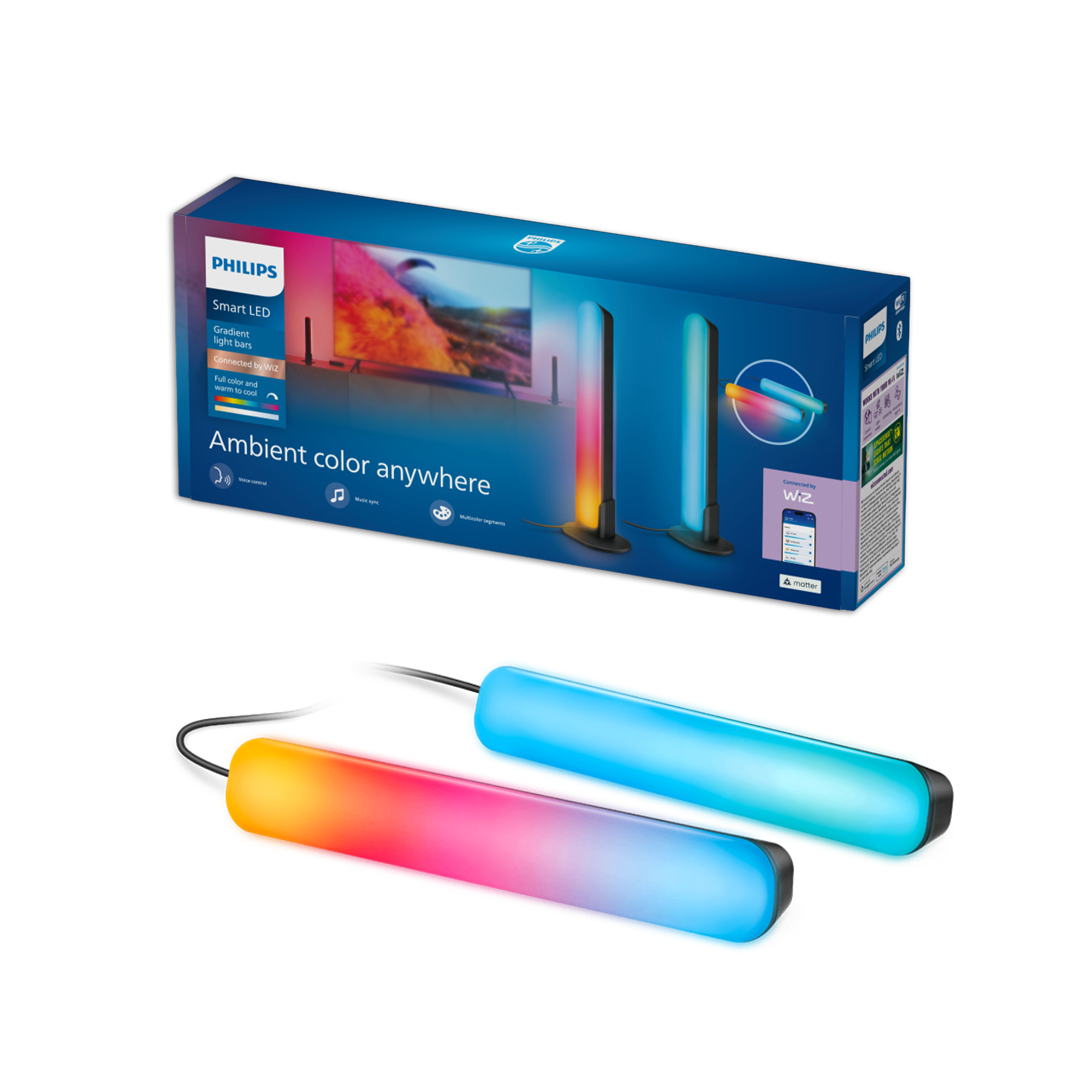 Philips Smart Lighting RGBIC Işık Barı 30 cm - Google Home, Alexa, HomeKit ve Matter uyumlu