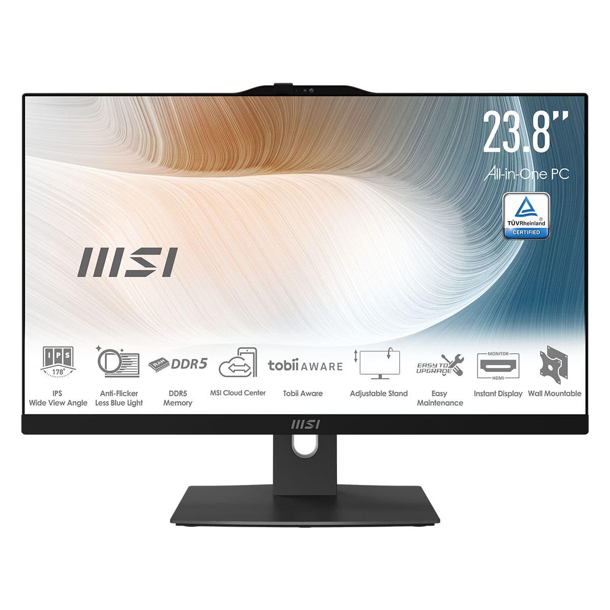 MSI MODERN AM242P 1M-1421XTR 23.8 FHD (1920X1080) CORE 5 120U 16GB DDR5 512GB SSD FDOS SIYAH AIO PC