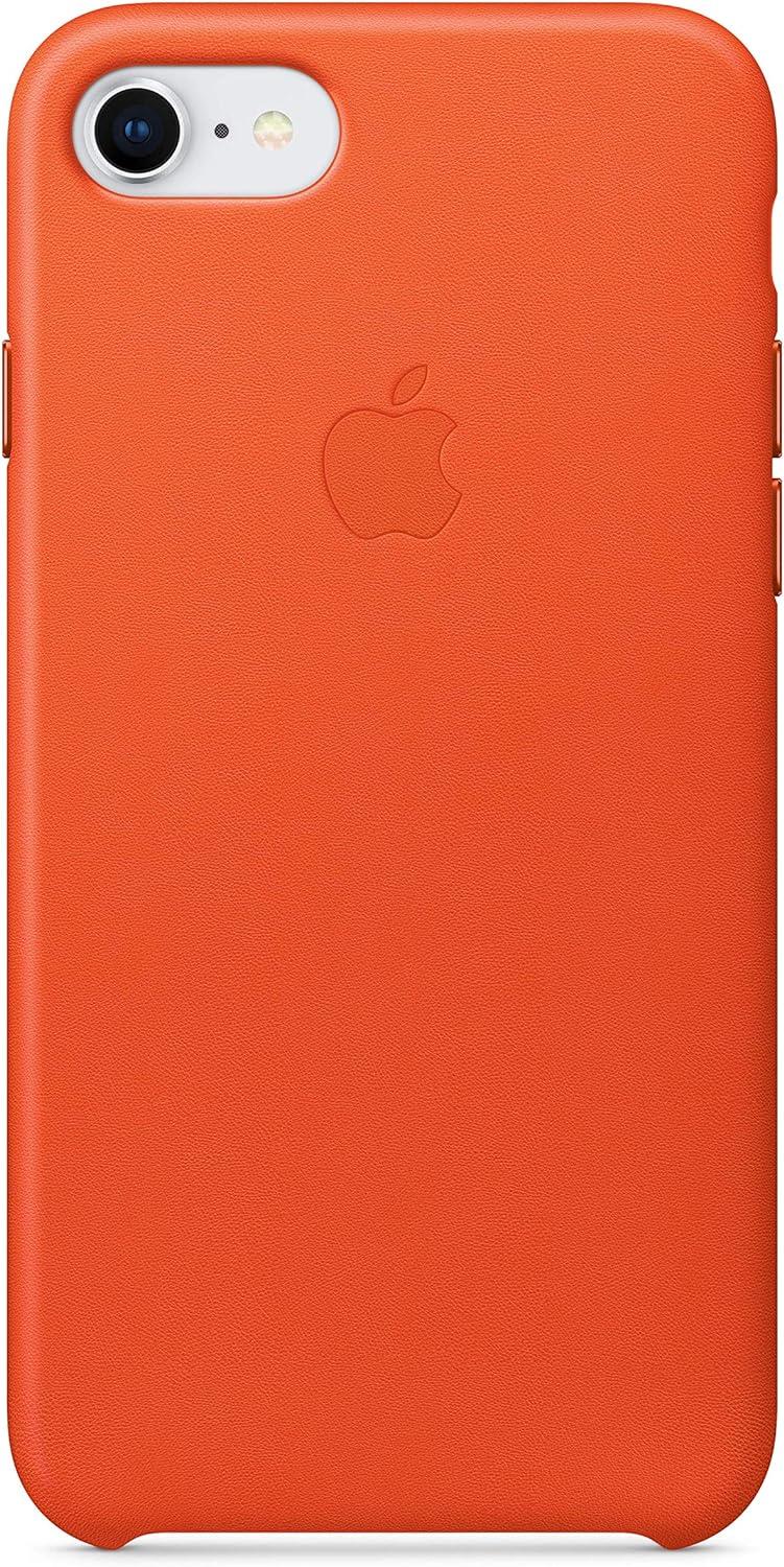 Apple iPhone 8 - 7 Deri Kılıf Parlak Turuncu