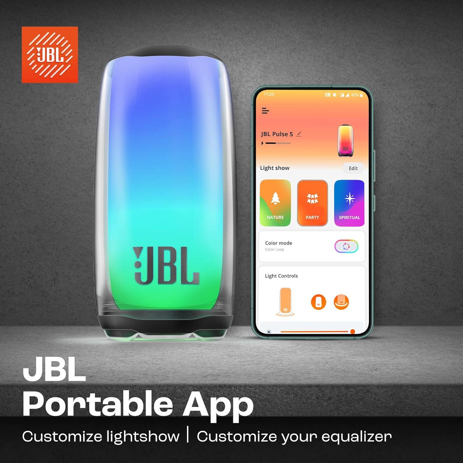 JBL Pulse5 Işıklı Bluetooth Hoparlör IP67 - Siyah - Nethouse