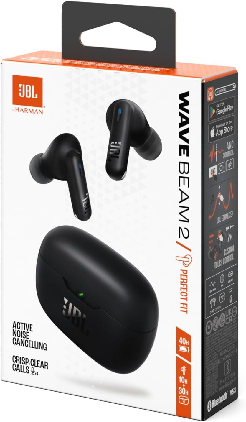 JBL Wave Beam2, ANC Kablosuz Kulakiçi Kulaklık, Siyah