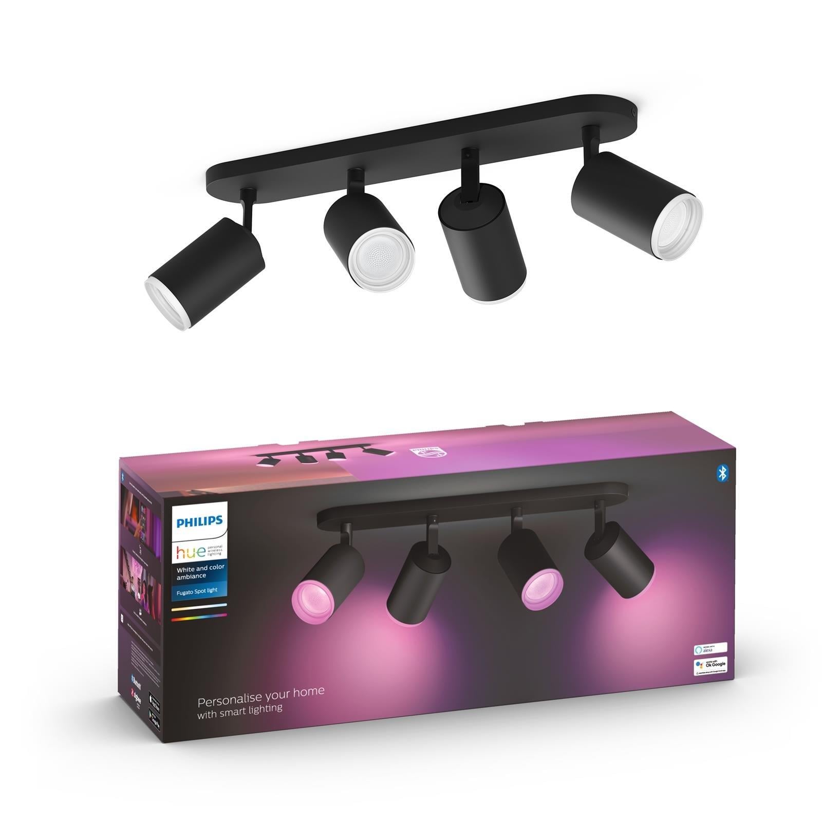 Philips Hue Fugato Akıllı Led Spot Lamba 4x4.2W v2, Siyah