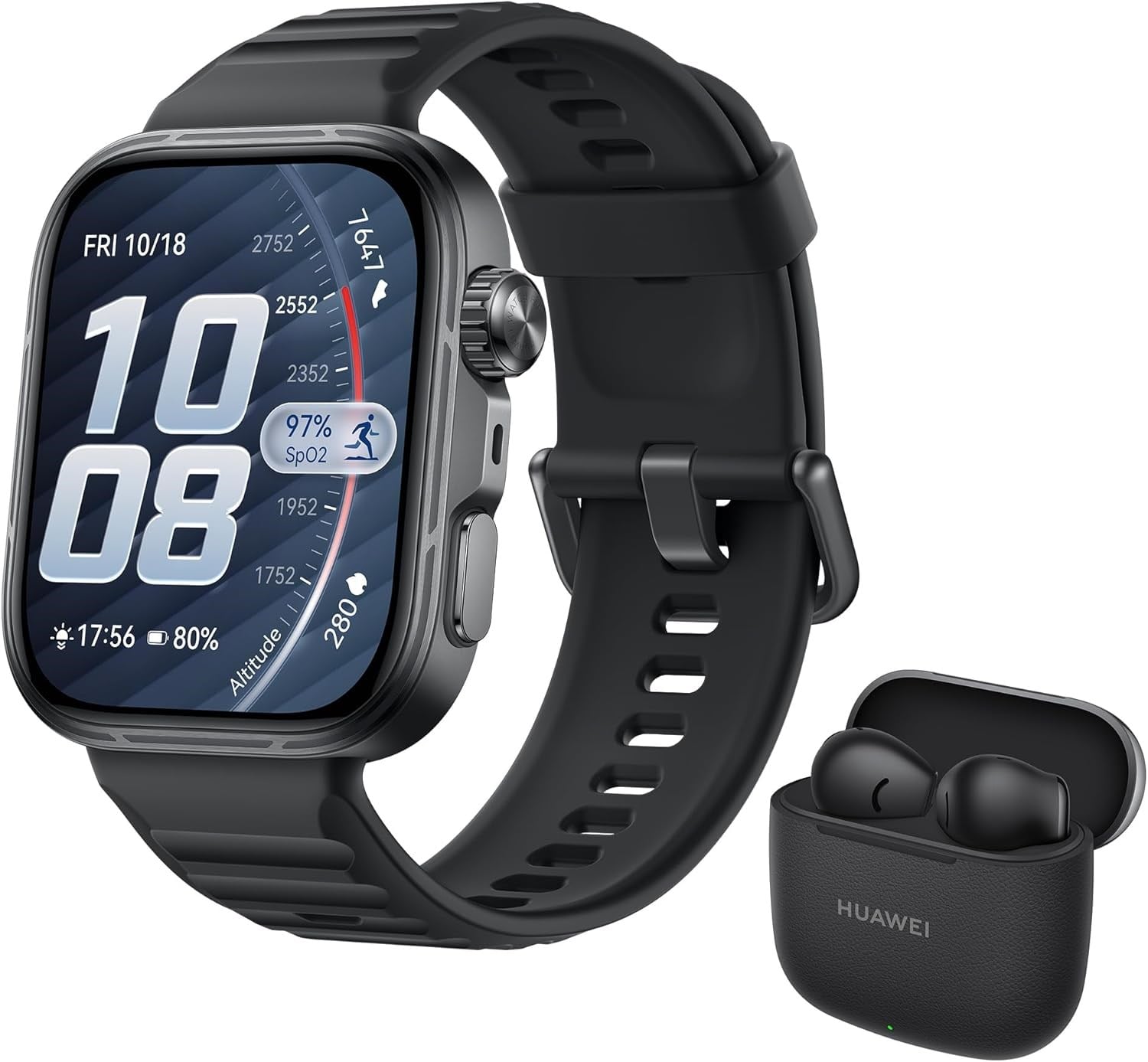 Huawei Watch Fit 5 Pro Akıllı Saat – Siyah  Huawei Freebuds SE3 Siyah Hediyeli