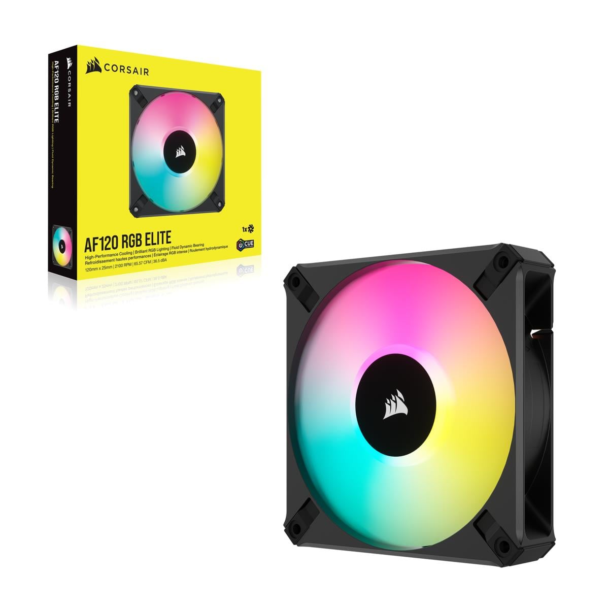 CORSAIR CO-9050153-WW AF ELITE SERİES AF120 RGB ELITE 120MM FLUİD DYNAMİC RGB FAN WİTH AİRGUİDE SİNGLE PACK