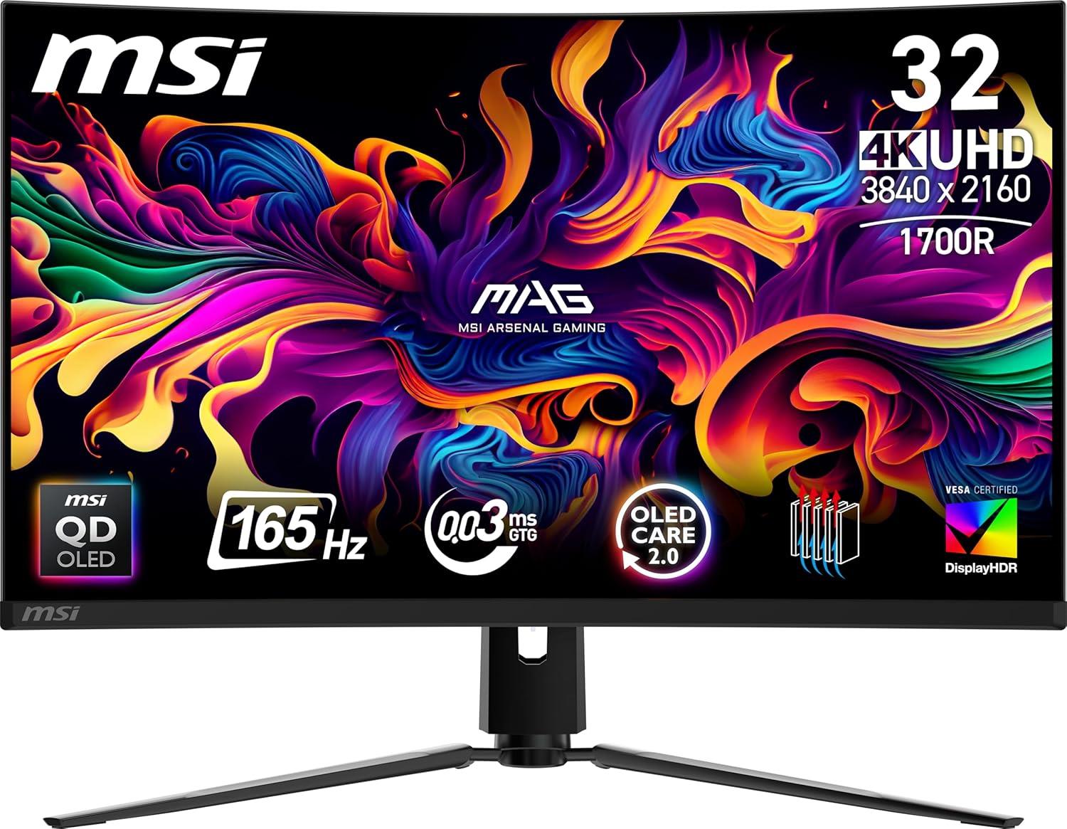 MSI 31.5 MAG 321CUP QD-OLED 3840X2160 (UHD) 16:9 CURVE 1700R QD-OLED 165HZ 0.03MS ADAPTIVE-SYNC GAMI