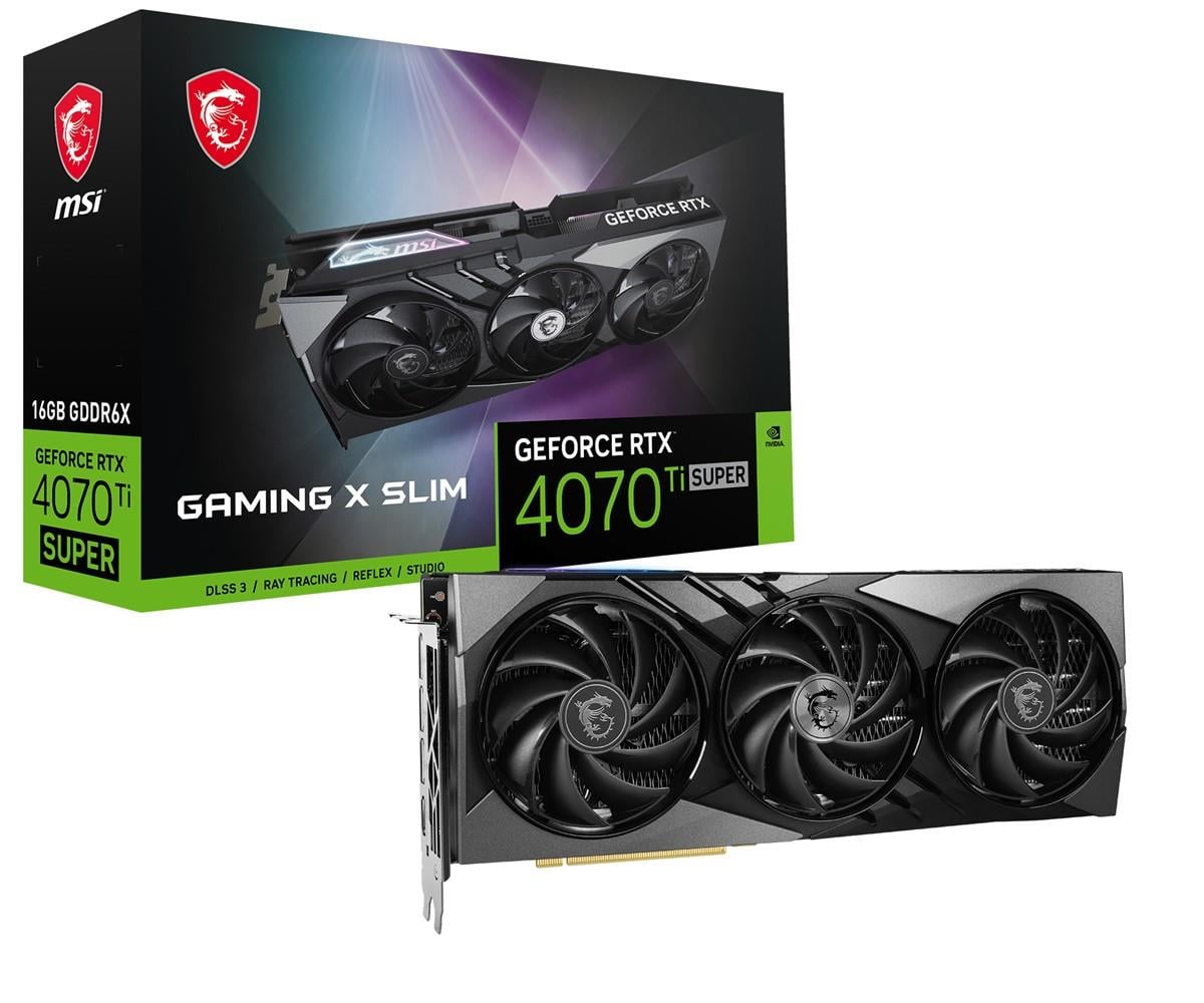 MSI VGA GEFORCE RTX 4070 TI SUPER 16G GAMING X SLIM RTX4070TIS 16GB GDDR6X 256B DX12 PCIE 4.0 X16 (3XDP 1XHDMI)