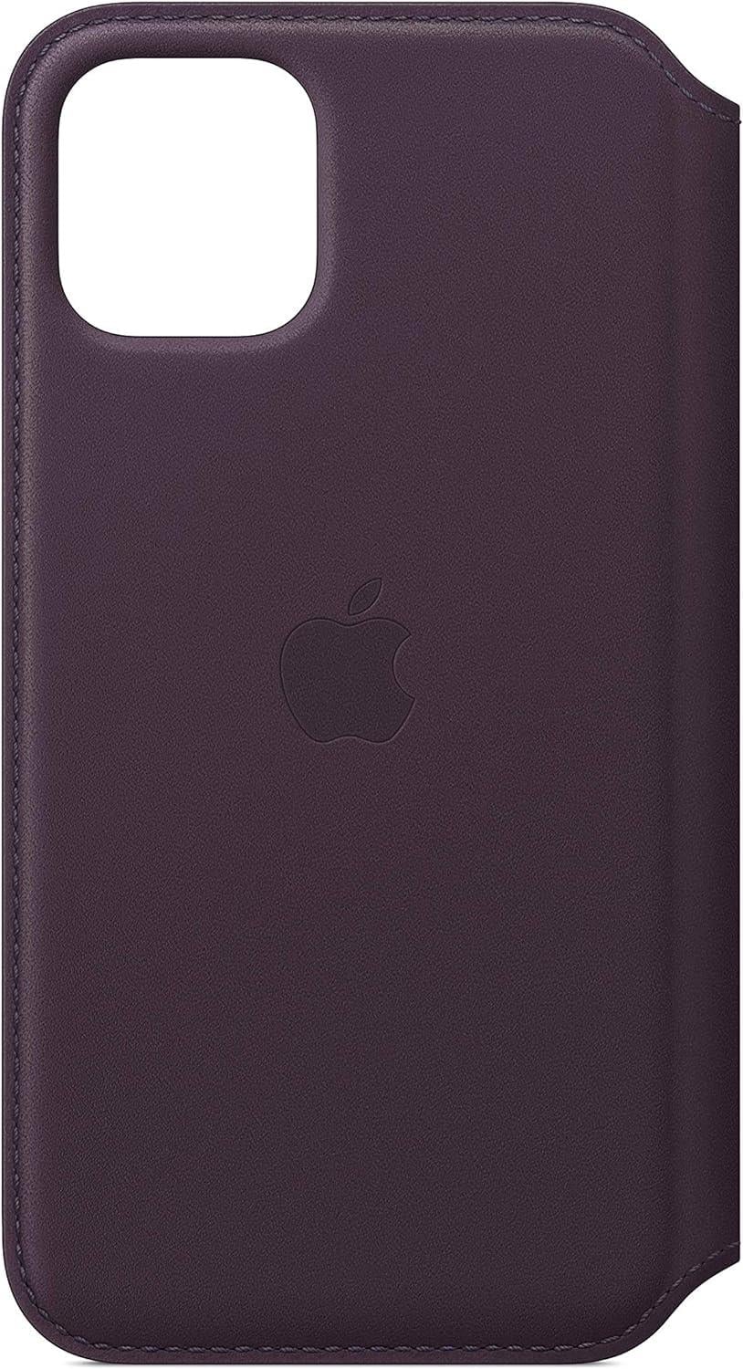 Apple iPhone 11 Pro Deri Folio Kılıf Patlıcan Mor