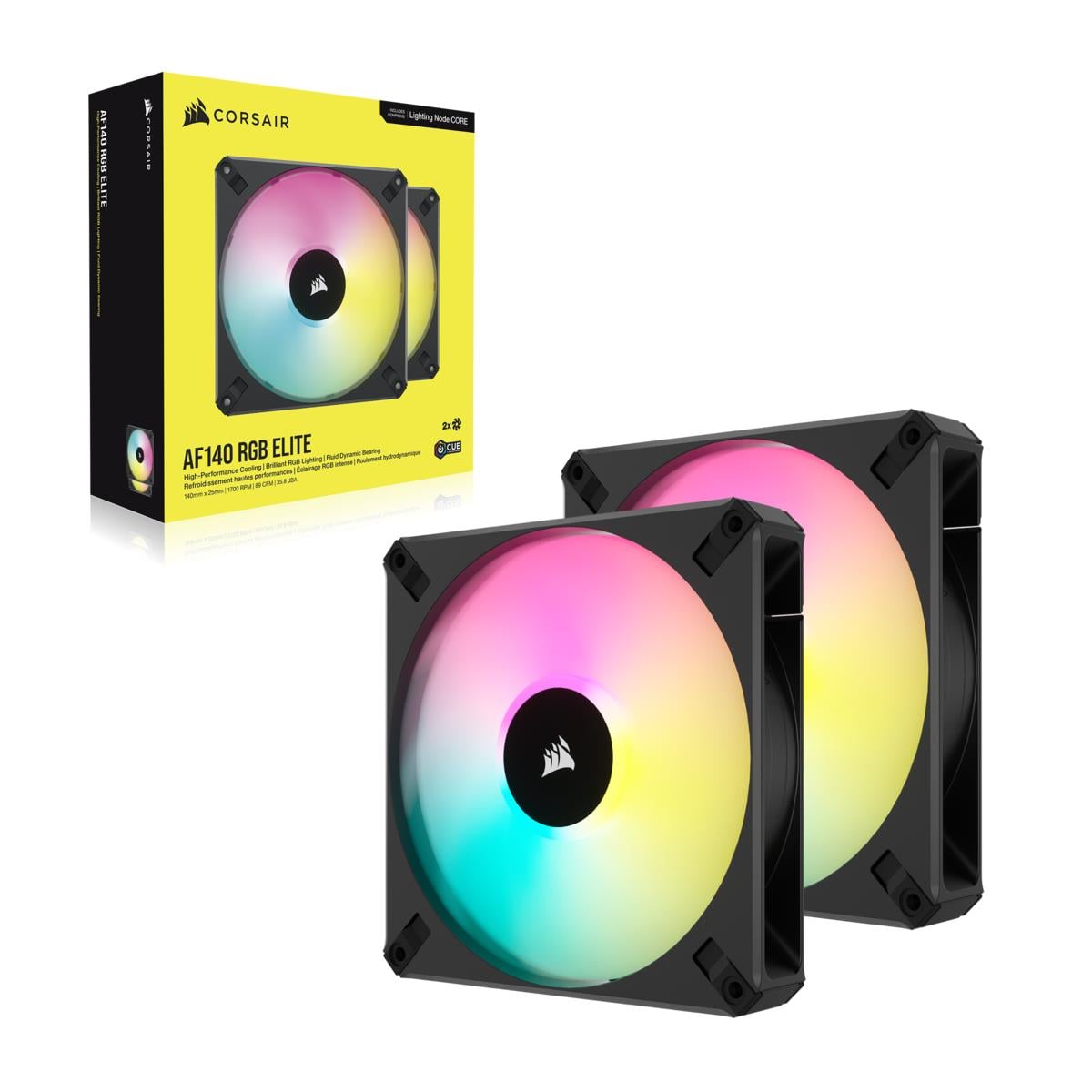 CORSAİR AF SERİSİ, İCUE AF140 RGB SLIM 140MM PWM AKIŞKAN DİNAMİK RULMANLI FAN - SİYAH İKİLİ PAKET (CO-9050156-WW)