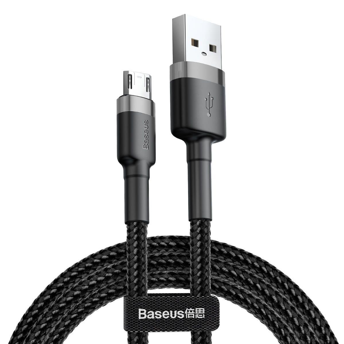 Baseus Cafule 2.4A Micro USB 1 Metre Şarj Kablosu, Siyah