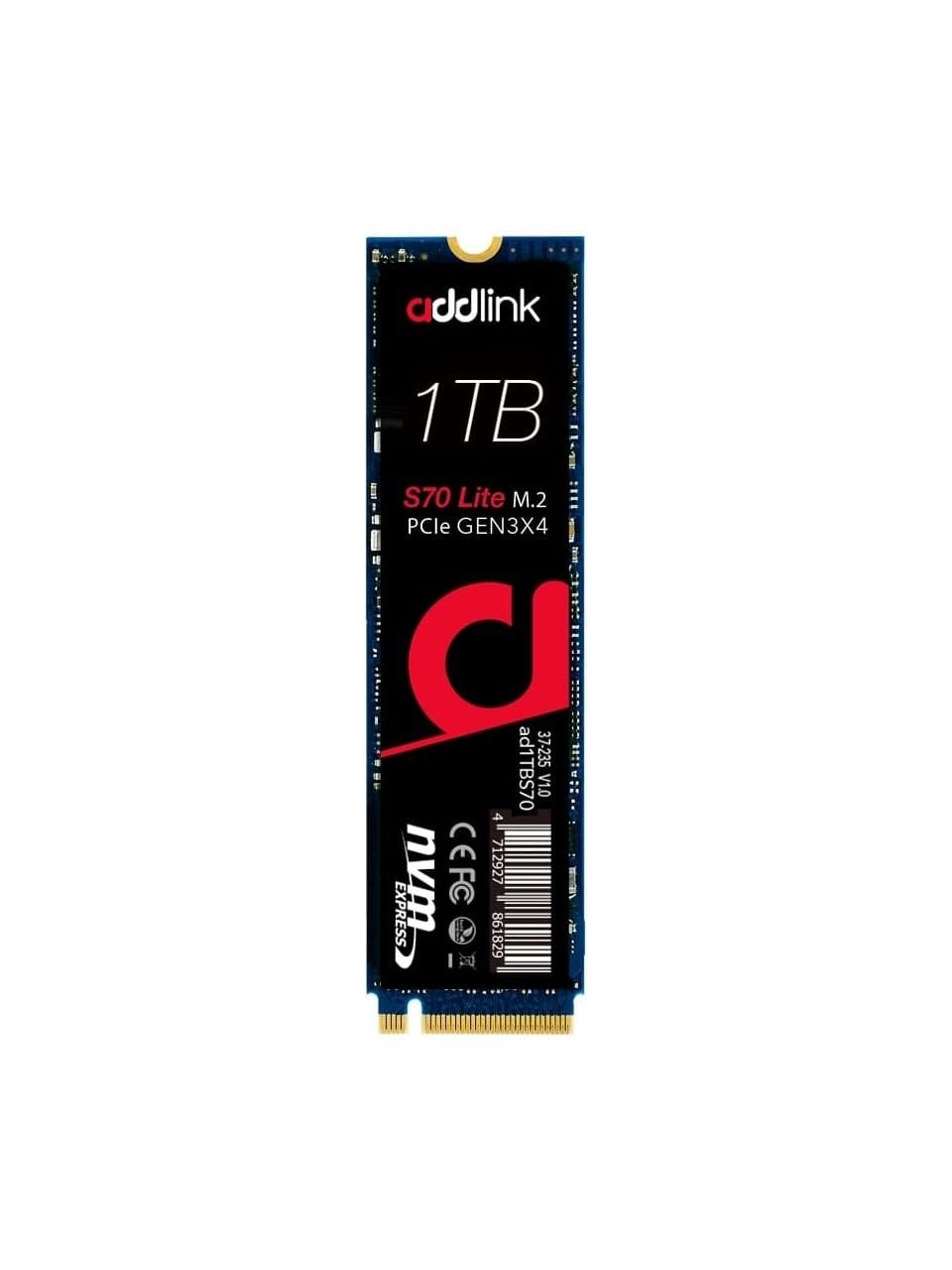  S70 Lite 1TB 3200/2600 Mb/s M.2 Pcıe GEN3X4 Nvme SSD AD1TBS70LTM2P 1 S70 Lite 1TB 3200/2600 Mb/s M.2 Pcıe GEN3X4 Nvme SSD AD1TBS70LTM2P 2 Addlink S70 Lite 1TB 3200/2600 Mb/s M.2 Pcıe GEN3X4 Nvme SSD AD1TBS70LTM2P