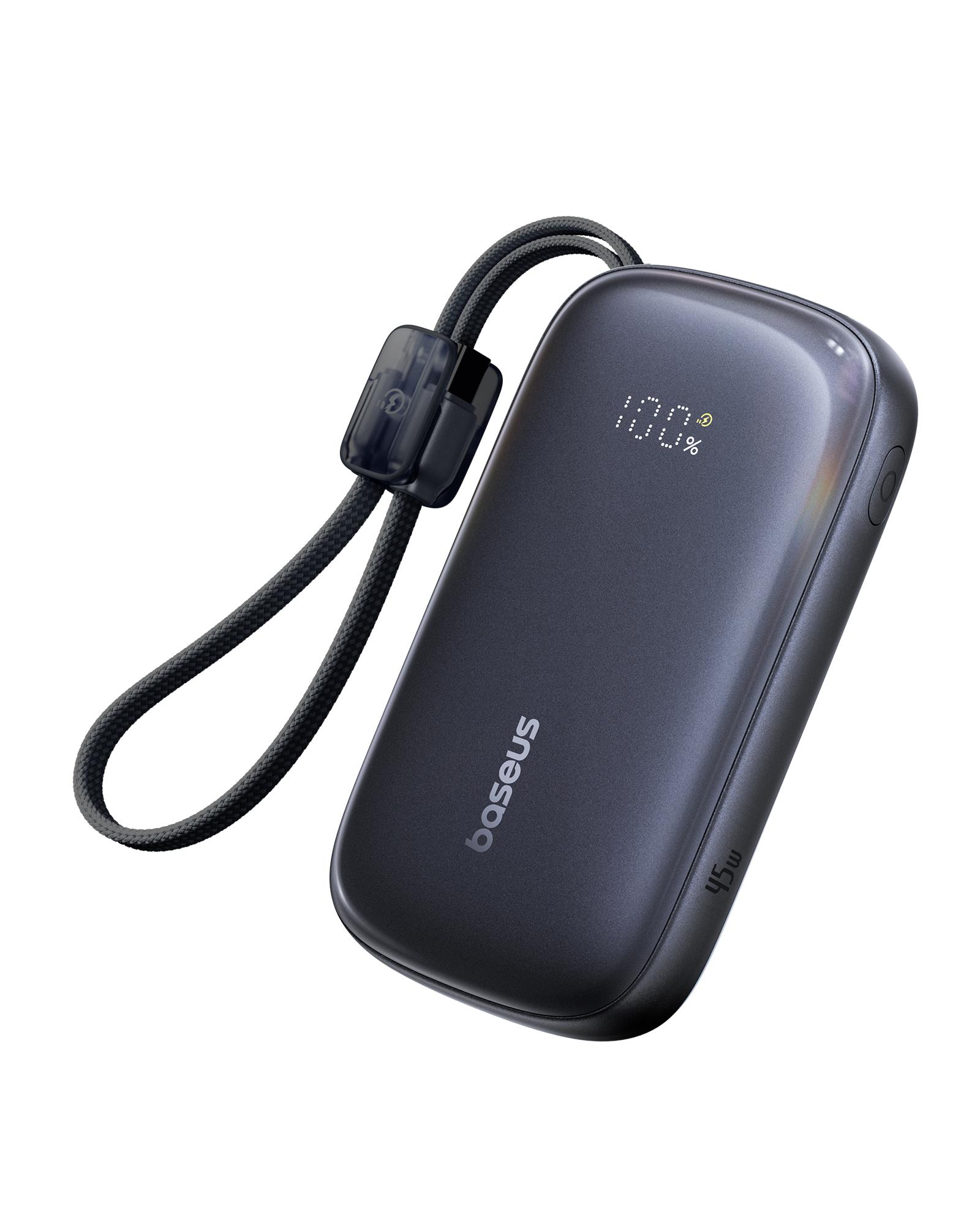 Baseus EnerFill FC21 QPow3 Ultra Dijital Göstergeli Powerbank 20.000 mAh 45W - Siyah (Ayrılabilir kablo ile)