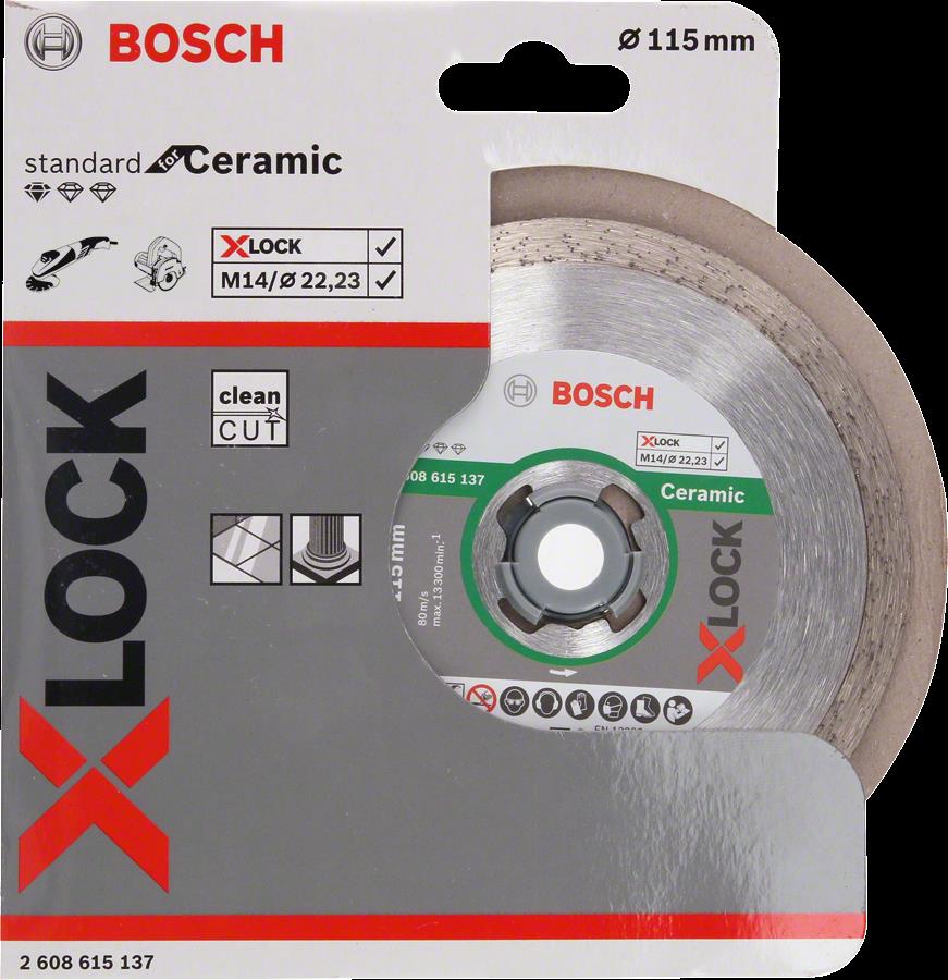 Bosch X-LOCK Standard Seri Seramik İçin Elmas Kesme Diski 115 mm