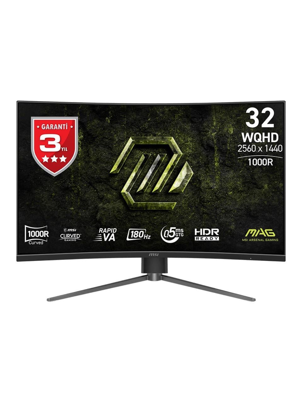 MSI 31.5 MAG 325CQPF E18 2560x1440 (WQHD) 16:09 CURVE 1000R RAPID VA 180HZ 0.5MS (Min.) ADAPTIVE-SYNC 