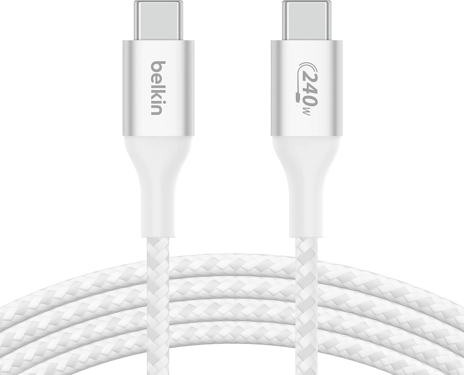 Belkin BoostCharge USB-C - USB-C Güç Kablosu 1M, 240W Güç Dağıtımlı Hızlı Şarj Kablosu, USB-IF Sertifikalı, MacBook Pro Uyumlu