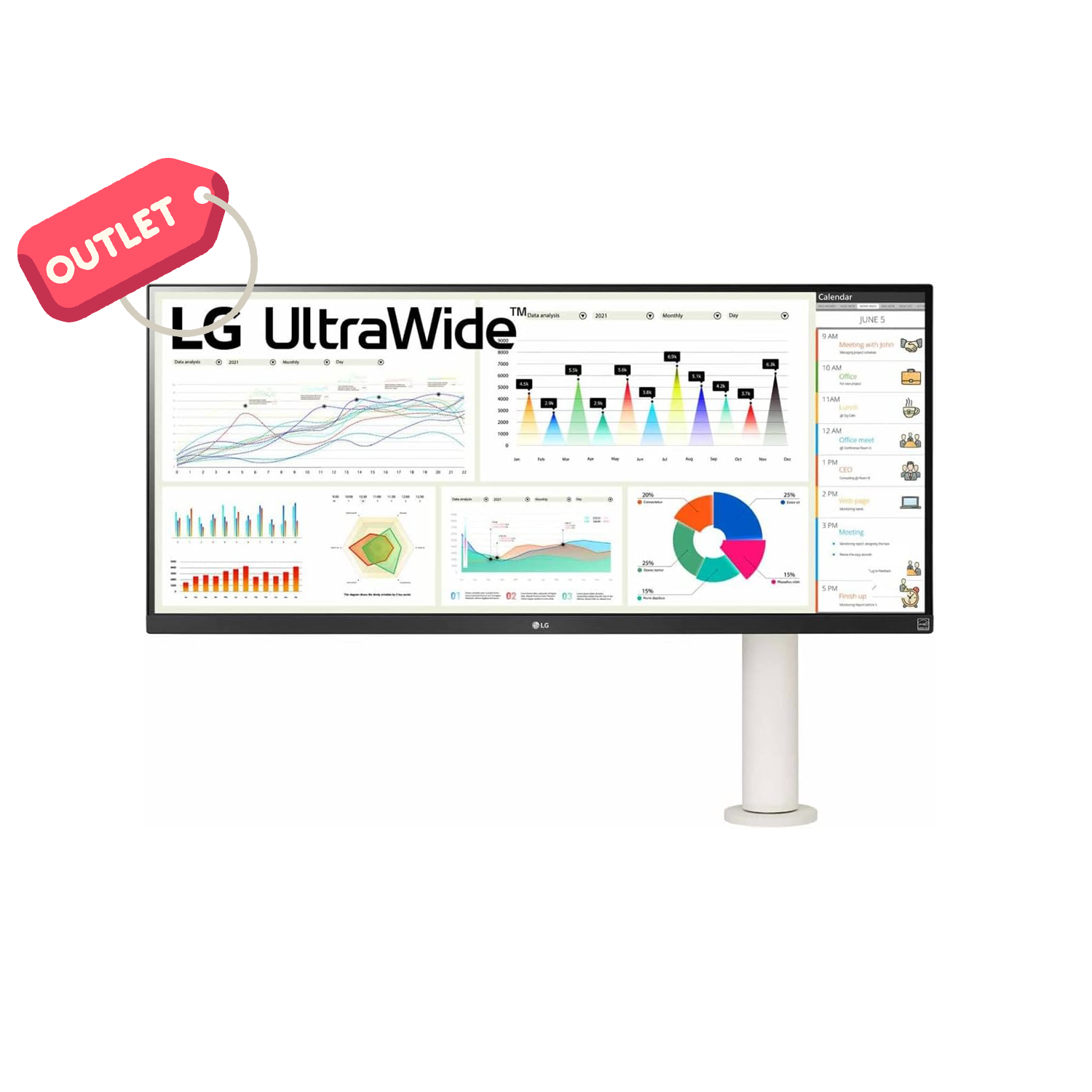 OUTLET LG 34WQ680-W Ergonomik Stantlı 34