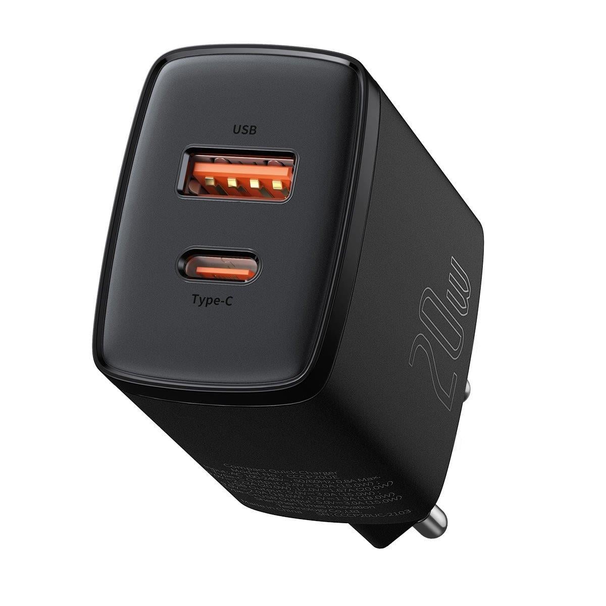Baseus Compact QC 20W Şarj Cihazı, CCXJ-B01 Siyah