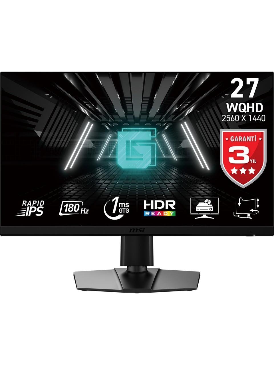 MSI 27 G272QPF E2 2560x1440 (WQHD) 16:9 FLAT RAPID IPS 180HZ 1MS ADAPTIVE-SYNC PIVOT GAMING MONITOR