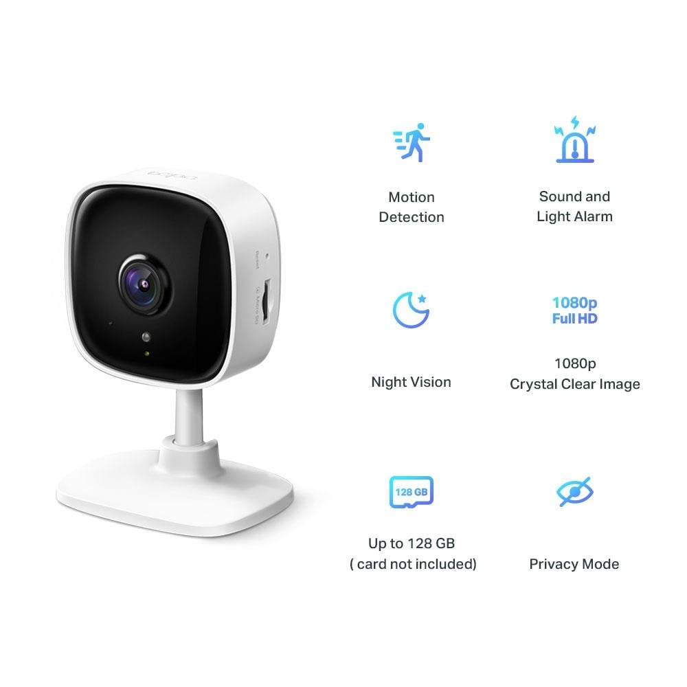 TP-LINK TAPO C100 EV GUVENLIGI ICIN 1080P FULL HD 128 GB GECE GÖRÜŞLÜ WIFI KAMERA