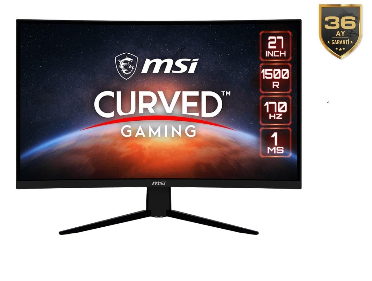 27 MSI G273CQ CURVED 1500R VA 2560X1440 (WQHD) 16:9 170HZ 1MS FREESYNC PREMIUM GAMING MONITOR