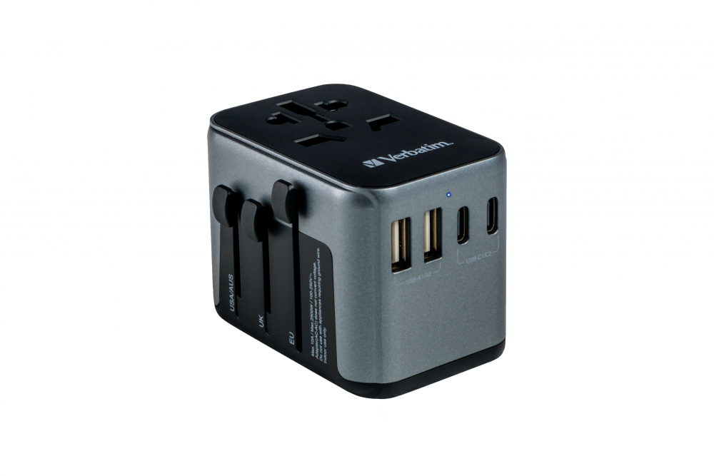 Verbatim Evrensel Seyahat Şarj Adaptörü UTA-03 2 x Usb-C ve 2 x Usb-A-(49545)