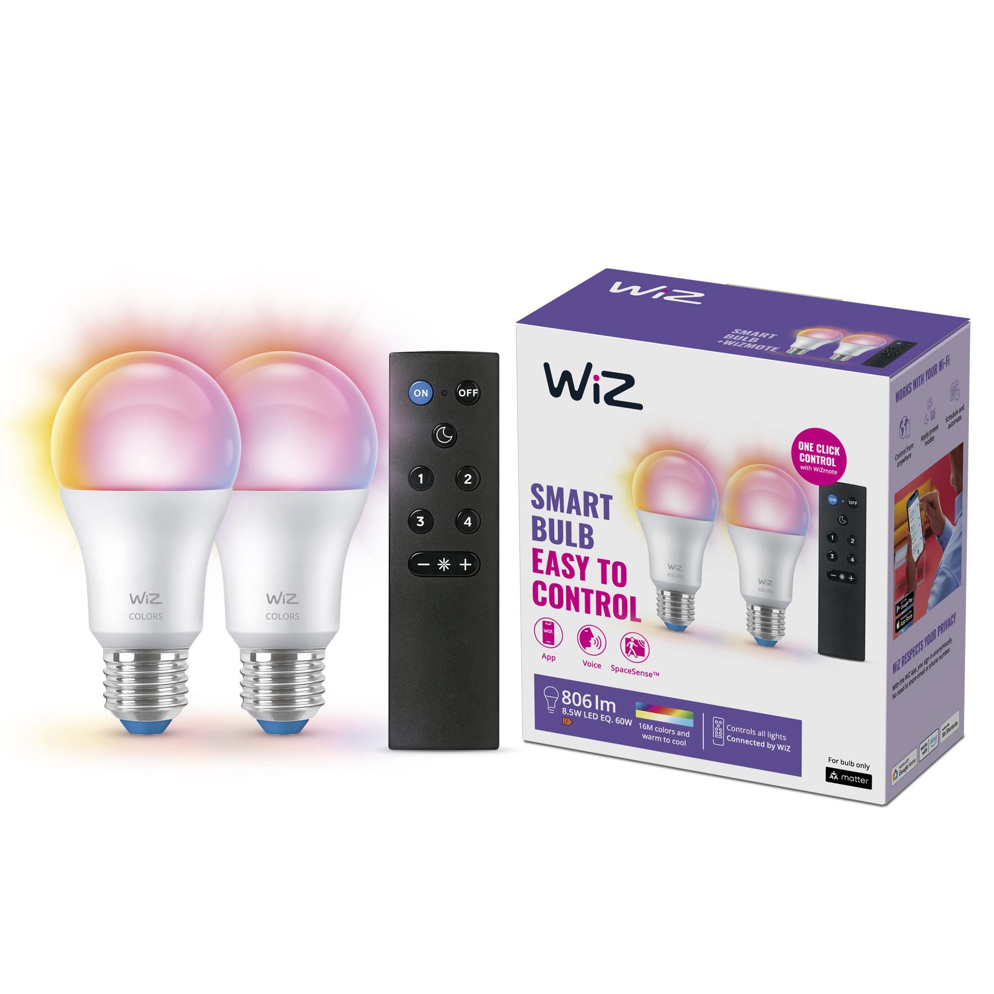 Wiz 8.5W (60W eşdeğer) A60 E27 Akıllı Ampul (2'li Paket)