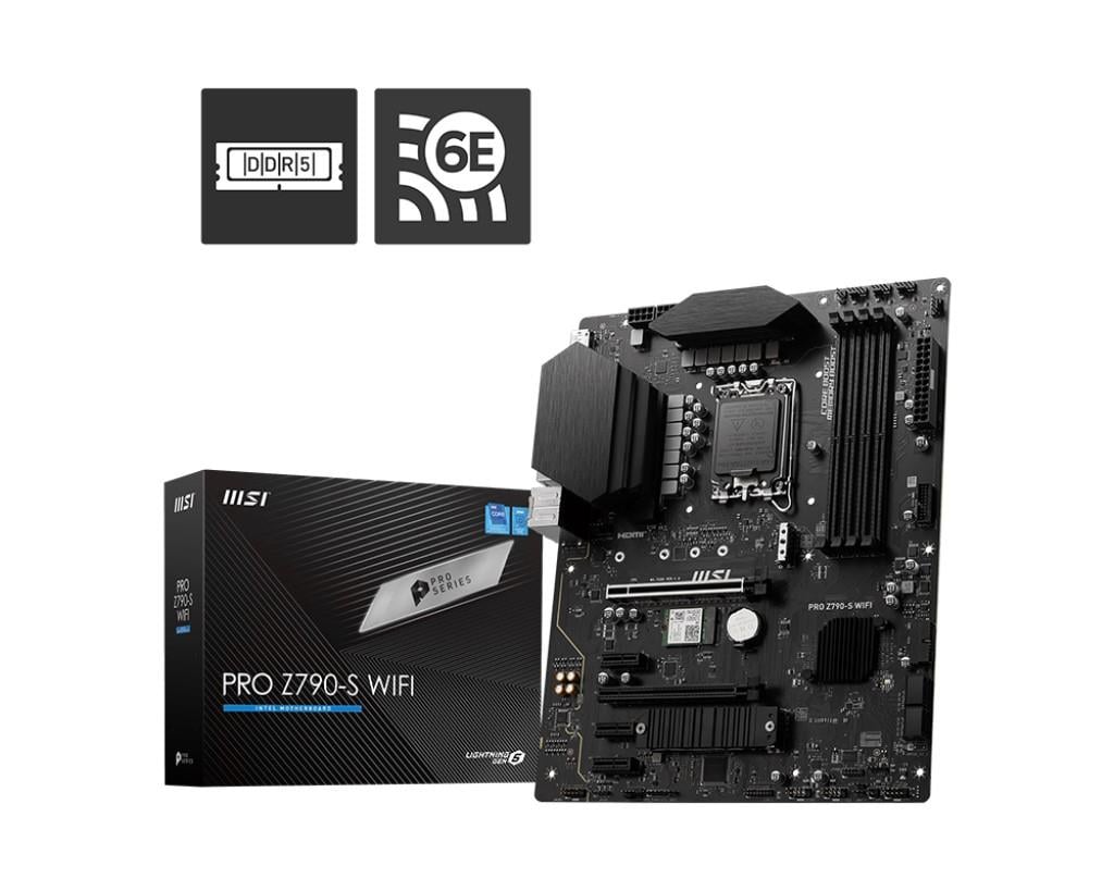 MSI MB PRO Z790-S WIFI INTEL Z790 LGA1700 DDR5 6600(OC) 2XM2 4XSATA HDMI DP WIFI 6E 2.5Gbps LAN ATX