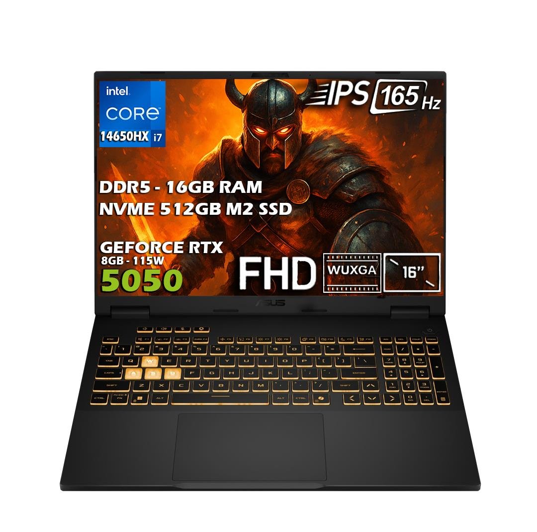 Asus TUF F16 FX608JHR-RV048-Gaming Intel Core i7 14650HX 16GB 512GB SSD NVIDIA GeForce RTX 5050 8GB (115W) 16