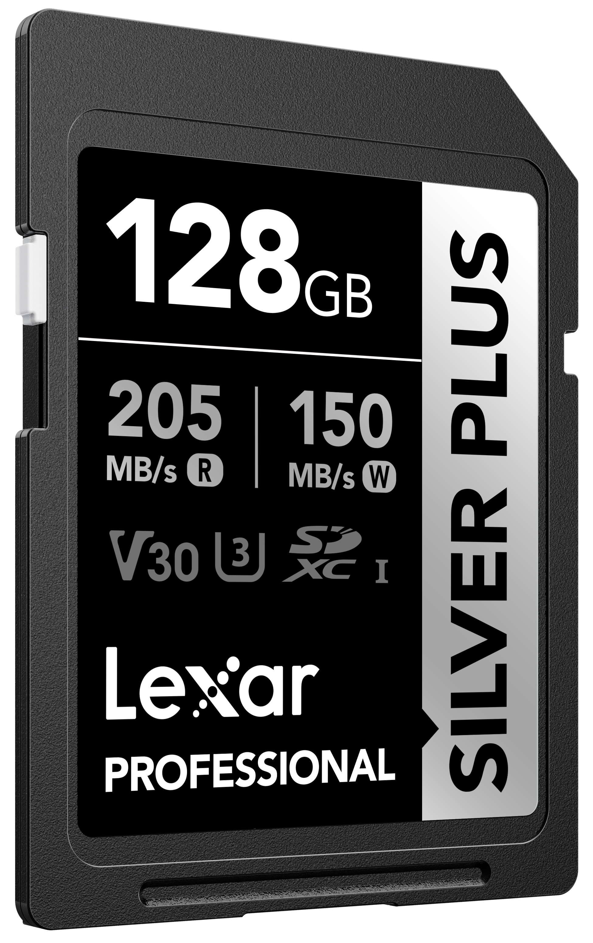 LEXAR 128GB LSDSIPL128G-BNNNG SD PROFESSIONAL SILVER PLUS SDXC UHS-I CARDS UP TO 205MB/S READ 150MB/S WRITE C10 V30 U3