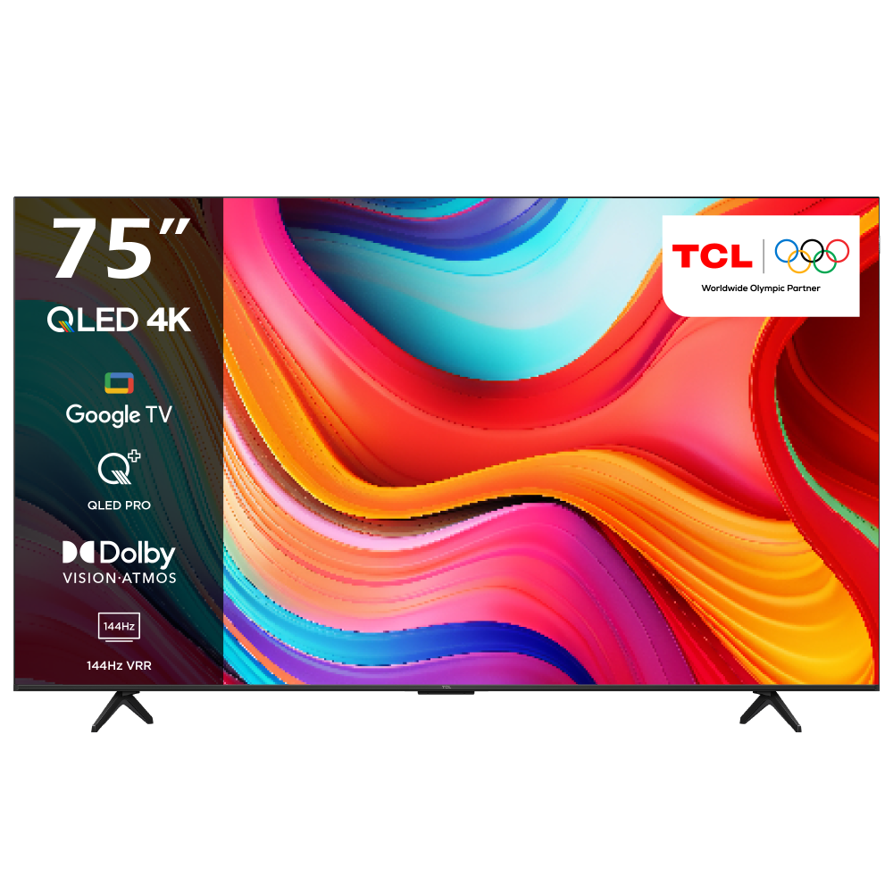 TCL 75T8BGTV 144HZ QLED 4K UHD 75INC UYDULU GOOGLE TV Siyah