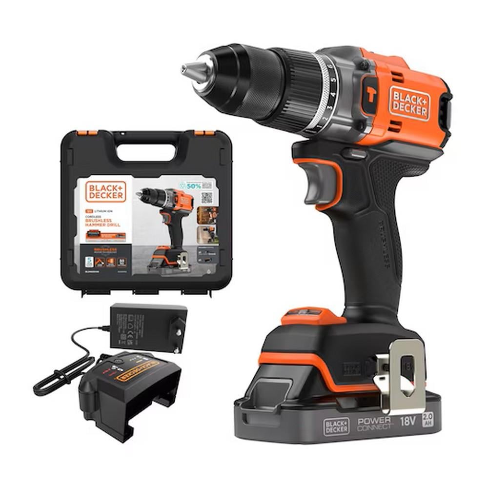 Black&Decker BLD683D1XK-QW 18v Powerconnect™ Akülü Darbeli Matkap (fırçasız, 1x 2,0ah Akü, 1a Şarj Cihazı Ve Kit Kutusu İle)