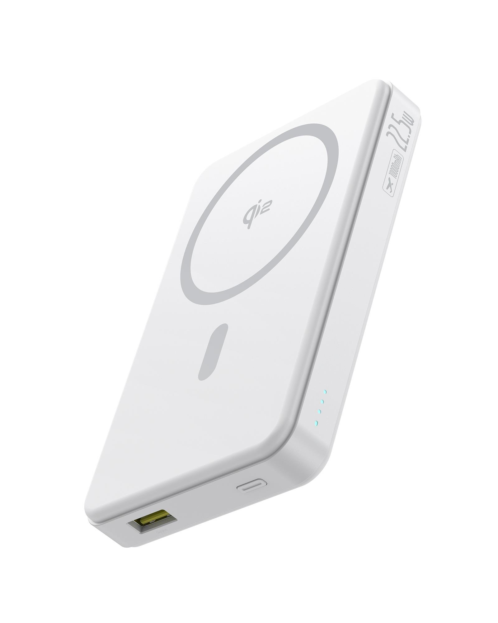 Baseus Airpow II Qi2 10000mAh MagSafe Powerbank 15W Kablosuz + 22,5W USB-A + 20W PD USB-C, Beyaz