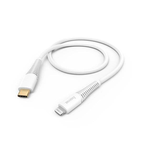 Hama USB-C - Lightning, Hızlı Şarj Kablosu 1.5m, Beyaz