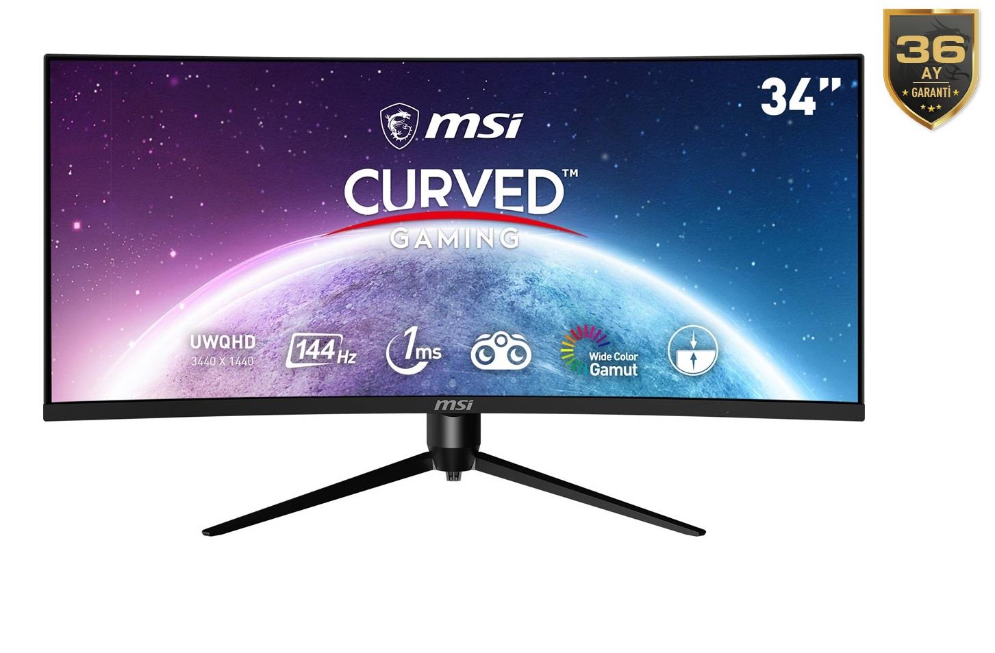 34 MSI MAG342CQPV CURVED 1500R VA 3440X1440 (UWQHD) 21:9 100HZ 1MS ADAPTIVE SYNC GAMING MONITOR