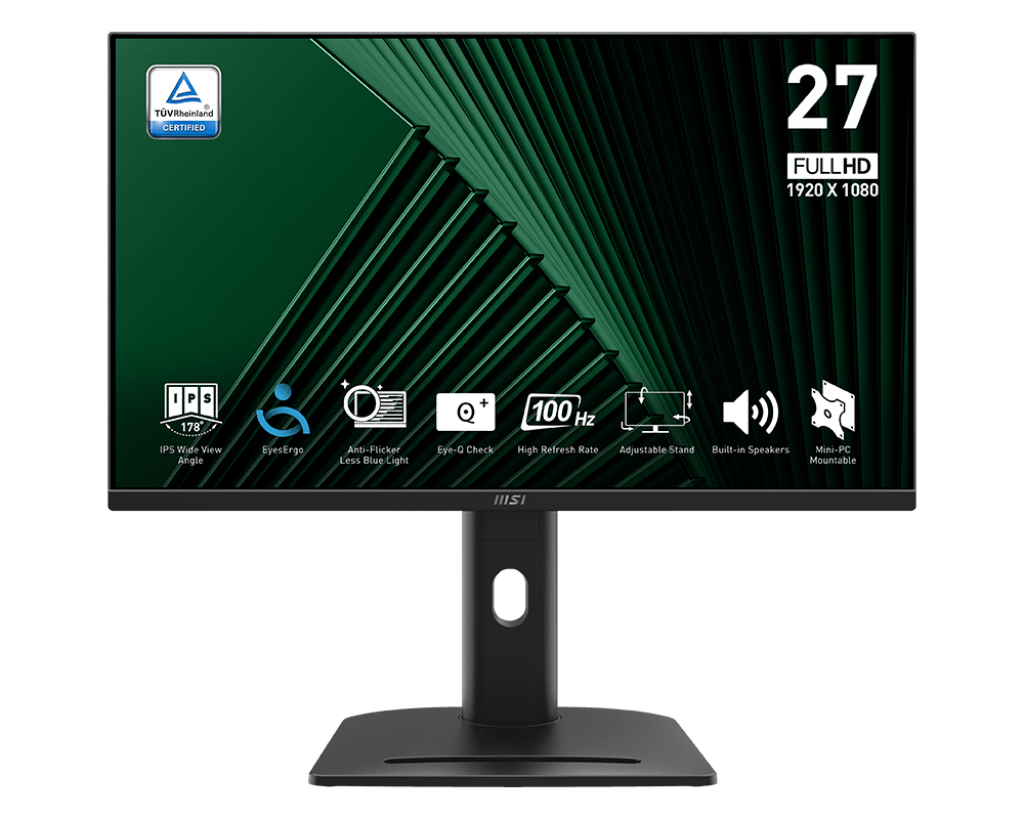 MSI 27 PRO MP275PG 1920X1080 (FHD) 16:9 FLAT IPS 100HZ 1MS ADAPTIVE-SYNC PIVOT MONITOR