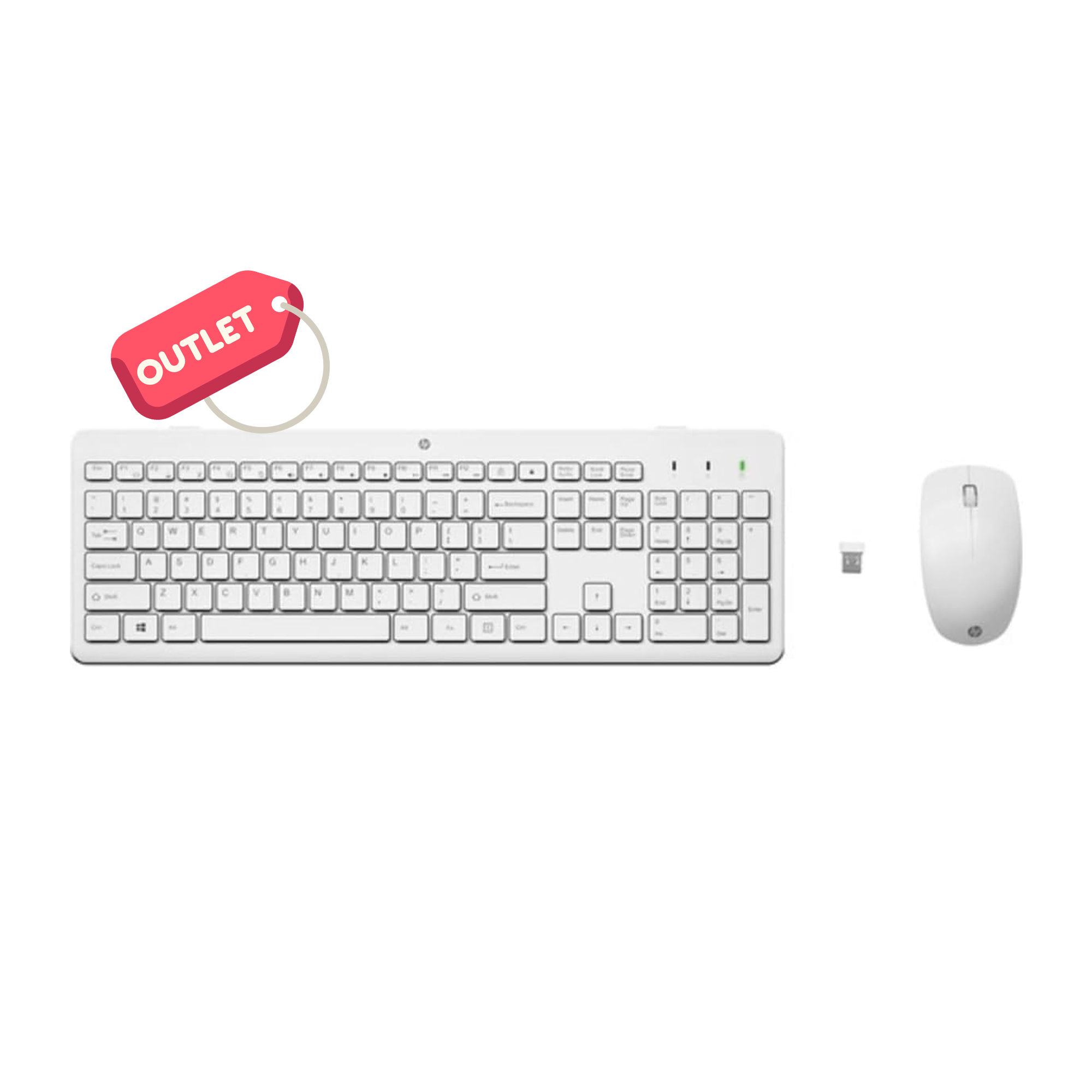 OUTLET HP 230 Kablosuz Beyaz Klavye- Mouse İngilizce 3L1F0AA