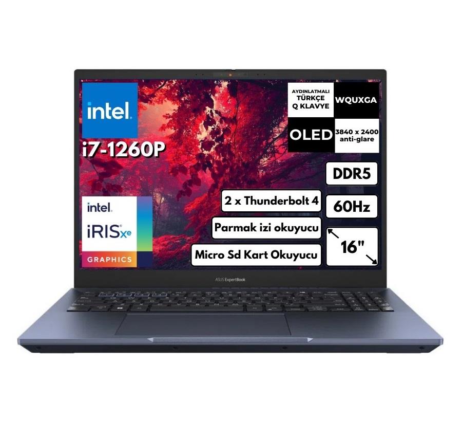 Asus ExpertBook B5 B5602CBA-i7126016512DS Intel Core i7-1260P 16GB 512GB SSD 16