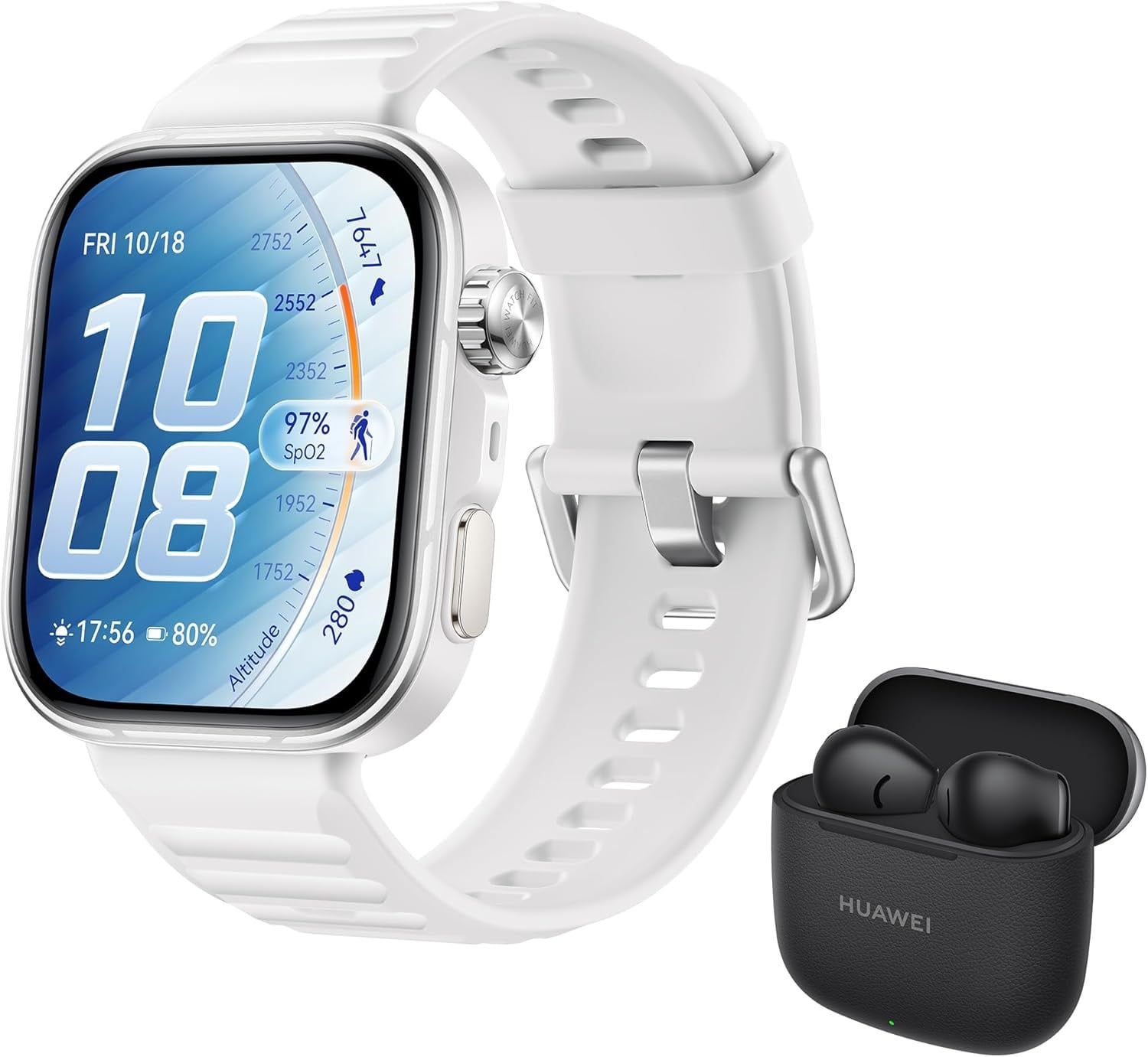 Huawei Watch Fit 5 Pro Akıllı Saat – Beyaz  Huawei Freebuds SE3 Siyah Hediyeli