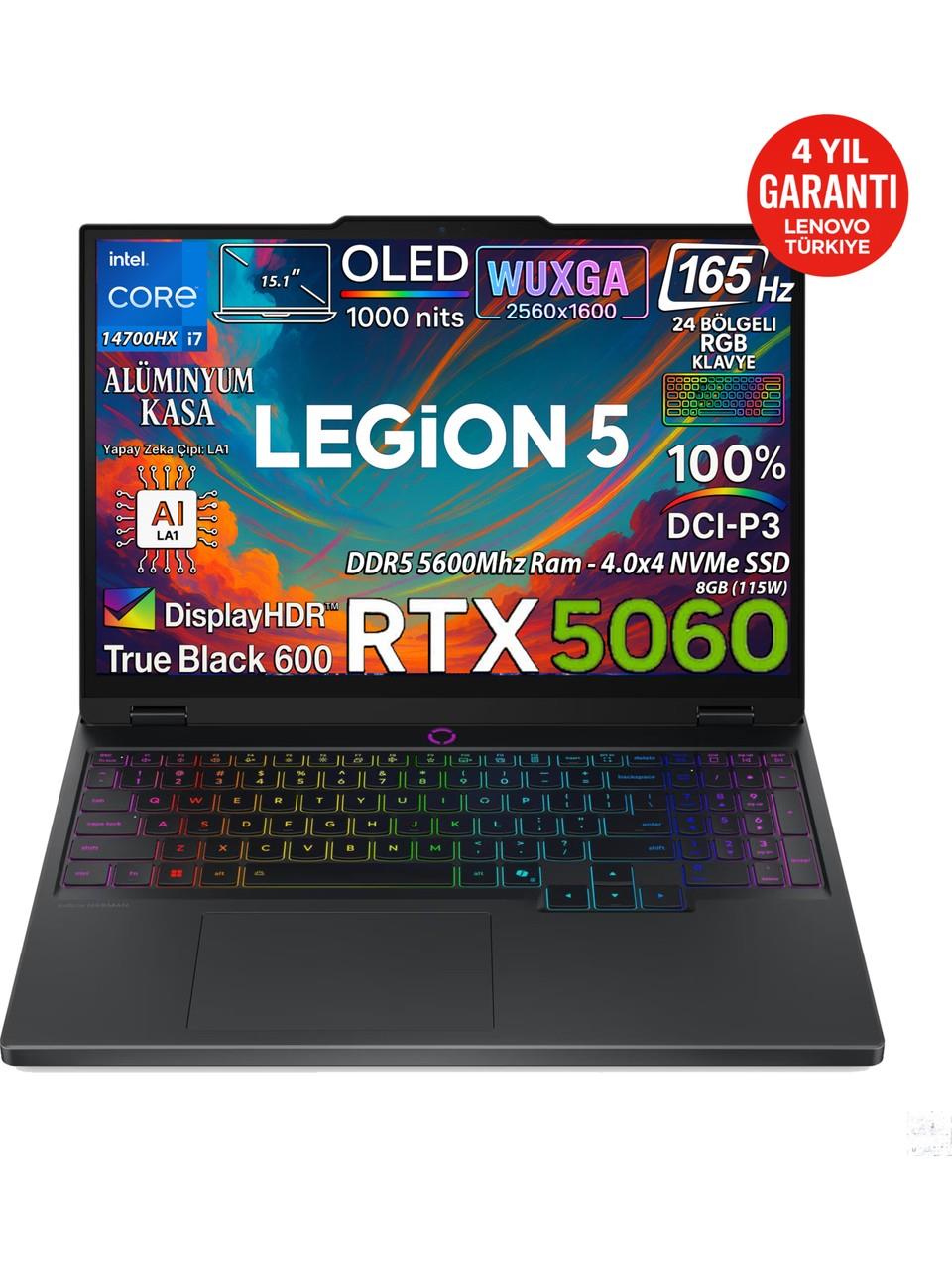 Lenovo Legion 5 15IRX10 Intel Core i7-14700HX 32GB 1TB SSD RTX 5060 8GB (115W) 15.1