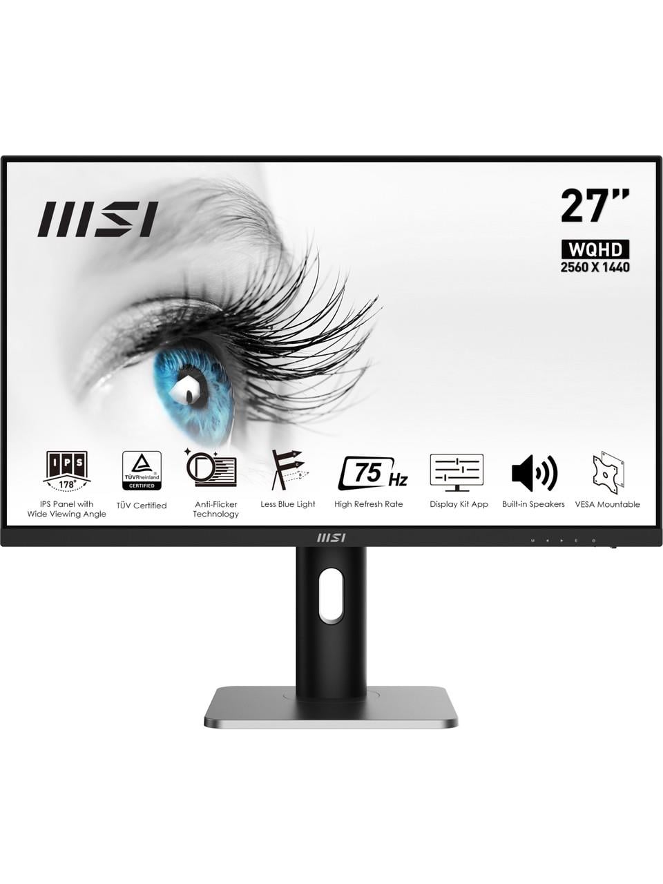 MSI 27 PRO MP273QP 2560x1440 (WQHD) 16:9 FLAT IPS 75HZ 1MS FREESYNC PIVOT MONITOR