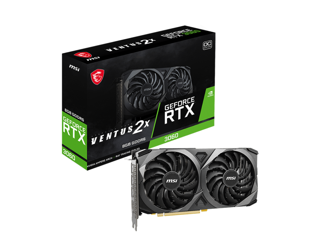 MSI VGA GEFORCE RTX 3060 VENTUS 2X 8G OC RTX3060 8GB GDDR6 128B DX12 PCIE 4.0 X16 (3XDP 1XHDMI)