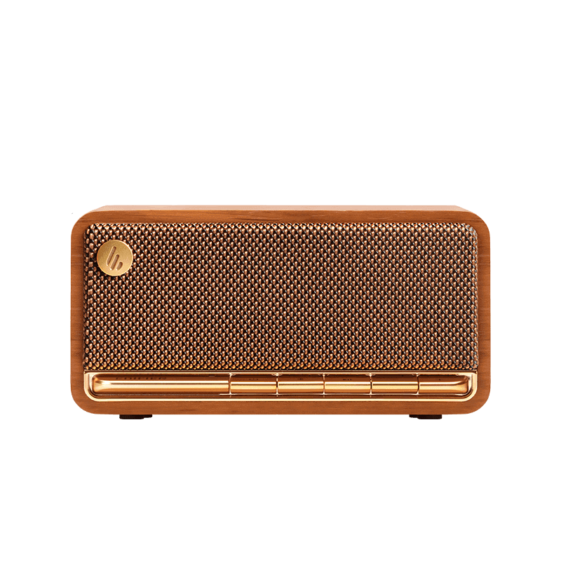 Edifier MP230 20W RMS Bluetooth 5.0 Retro Tasarımlı Taşınabilir Kablosuz Hoparlör – Ahşap Kabin, AUX/USB-C/TF Kart - Kahverengi