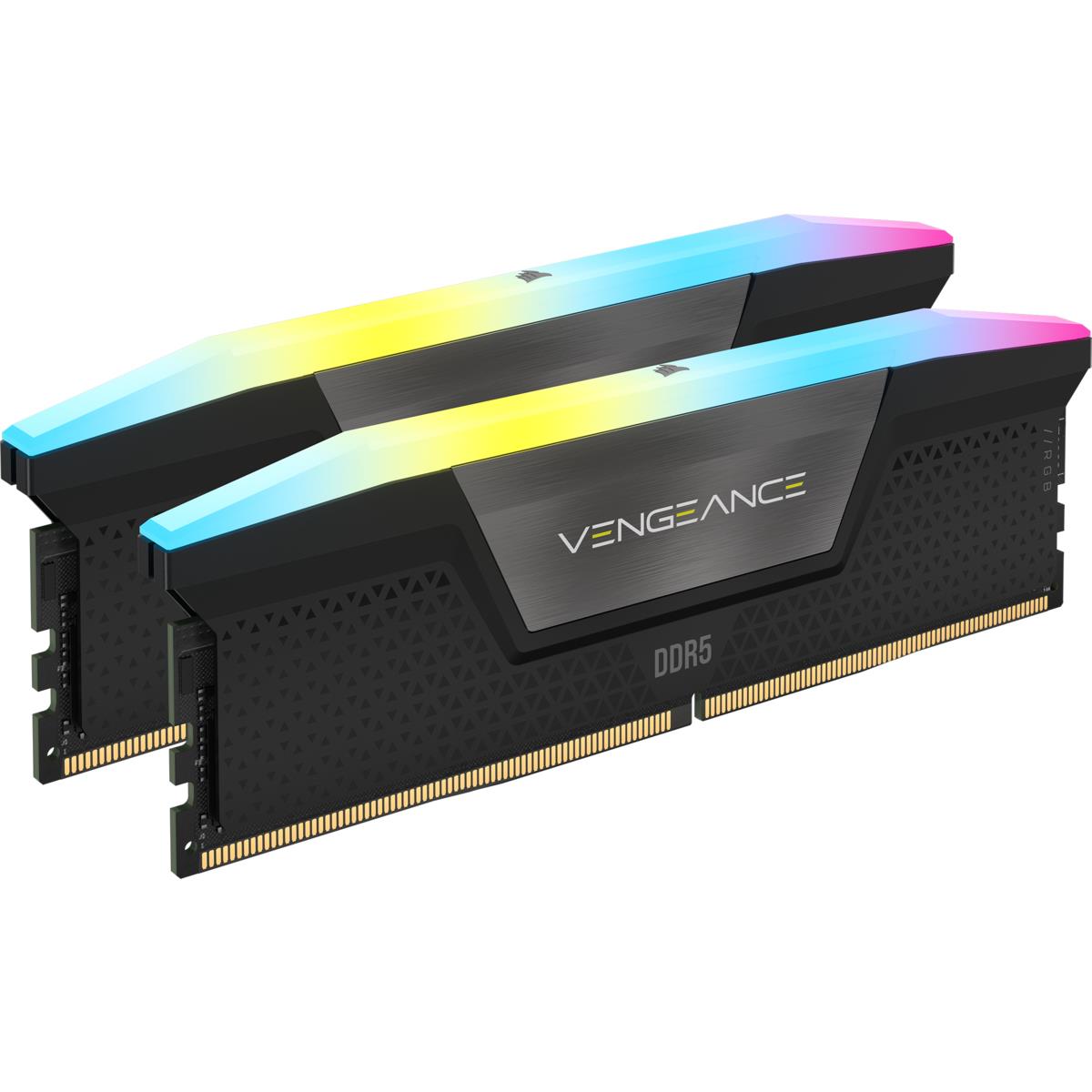 CORSAIR CMH32GX5M2B5600C40K VENGEANCE RGB 32GB (2x16GB) DDR5 DRAM 5600MHz C40 SIYAH BELLEK