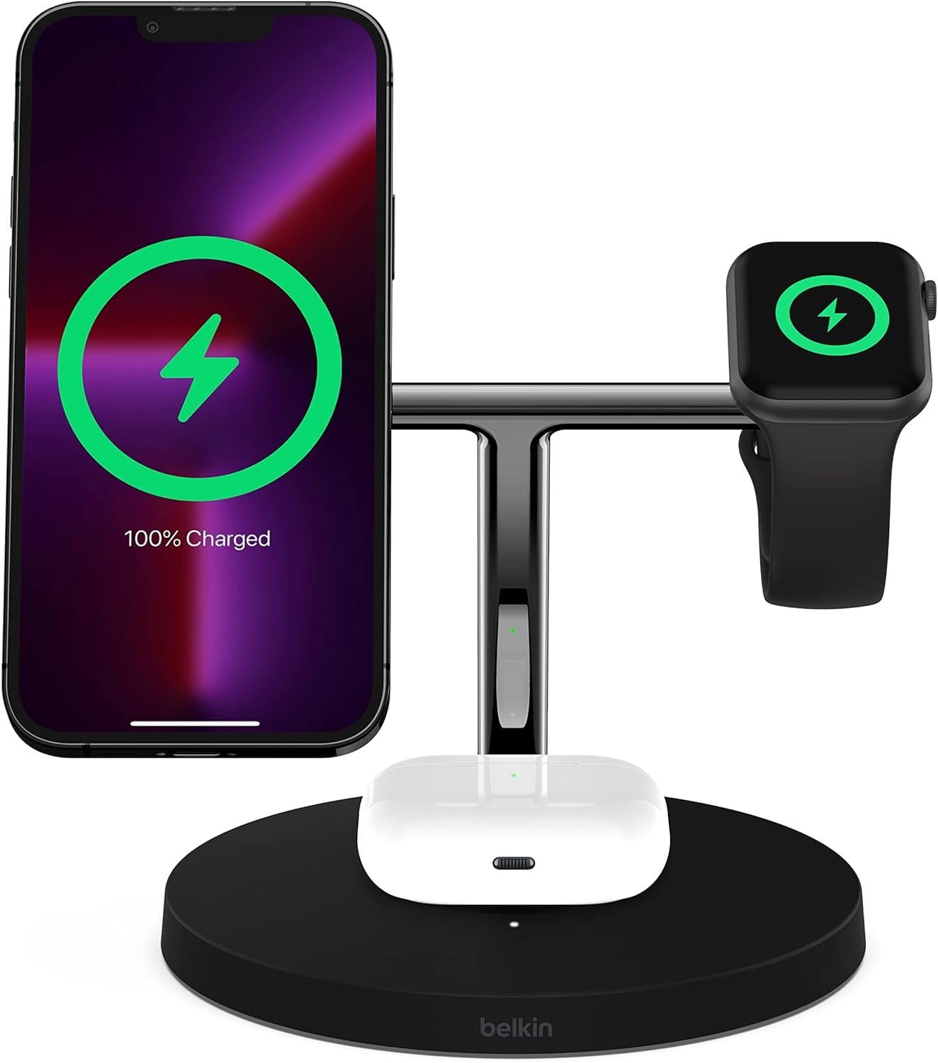 Belkin BoostCharge Pro Magsafe 3in1 Kablosuz Şarj 2. Jenerasyon (Apple Watch 7, 8, Ultra için Hızlı Şarj) 